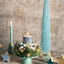 Artikel Kunstkerstboom, decoratieve boom, verfijnd ontwerp met houten voet, 80 cm