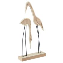 Artikel Standaard houten figuur kraanpaar naturel 27,5×13cm 2 st