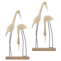 Artikel Standaard houten figuur kraanpaar naturel 27,5×13cm 2 st