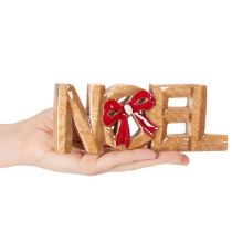 Artikel Noel-letters met strik, kerstversiering, 18 cm