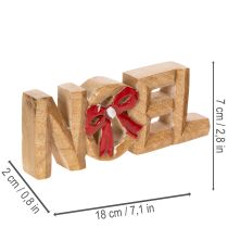 Artikel Noel-letters met strik, kerstversiering, 18 cm