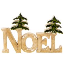 Artikel Kerstdecoratie Noel-standaard met twee sparrenbomen van 18 cm.