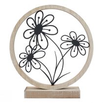Artikel Metalen bloemen tafeldecoratie hout metalen veerdecoratie H19cm