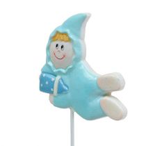 Baby decoratieplug roze, blauw 5cm L25cm 4st
