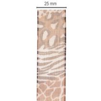 Artikel Decoratief lint met dierenprint, luipaardpatroon, cadeaulint, 25 mm breed, 20 m lang