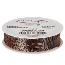 Artikel Decoratief lint met dierenprint, luipaardpatroon, cadeaulint, 25 mm breed, 20 m lang