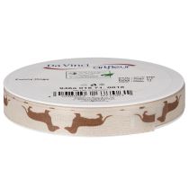 Artikel Cadeaulint met teckelmotief voor knutselprojecten, 15 mm x 18 m