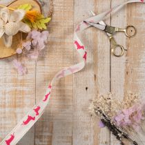Artikel Decoratief lint met teckelmotief, cadeaulint, 15 mm breed, 18 m lang