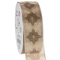Artikel Decoratief lint met sterren, cadeaulint met vormvaste rand, 40 mm breed, 20 m lang