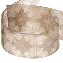 Artikel Decoratief lint met sterren, cadeaulint met vormvaste rand, 40 mm breed, 20 m lang