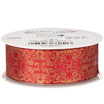 Artikel Cadeaulint met feestelijk patroon voor knutselen en decoreren, 40 mm x 15 m