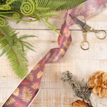 Artikel Decoratief lint met herfstbladmotief, 40 mm breed, 15 m lang