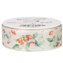 Artikel Cadeaulint, herfstdesign met rozenbottels en bladeren, 40 mm x 18 m