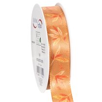 Artikel Cadeaulint met herfstbladeren voor creatieve verpakkingen, 25 mm breed, 18 m lang.