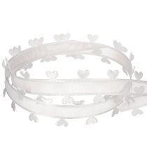 Artikel Decoratief wit lint met hartjes voor creatieve knutselideeën, 20 mm x 15 m