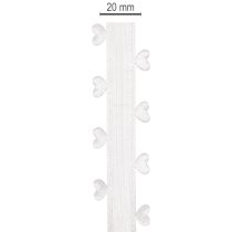 Artikel Decoratief wit lint met hartjes voor creatieve knutselideeën, 20 mm x 15 m