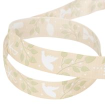 Artikel Lint voor Vormsel, Communie en Doop - Beige, 25 mm breed, 20 m lang