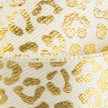 Artikel Lint Luipaardprint Zijden Lint Crème Goud 15mm 18m