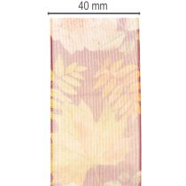Artikel Cadeaulint in herfstkleuren, organza lint met bloemenpatroon, 40 mm, 15 m