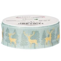 Artikel Cadeaulint met rendieren en kerstbomen, 40 mm x 18 m