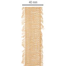 Artikel Decoratief katoenen lint, rustieke stijl, met franjes, 40 mm, 30 m