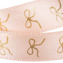 Artikel Cadeaulint met gouden strikjes 15 mm 18 m