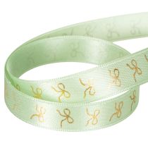Artikel Decoratief lint met gouden strikken op een rol, 15 mm breed, 18 m lang
