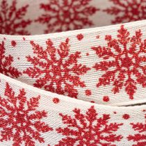 Artikel Decoratief lint met sneeuwvlokken, cadeauverpakking, winter, 25 mm x 20 m