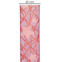 Artikel Glanzend decoratief lint met sterrenpatroon voor kerstversiering, 40 mm x 15 m