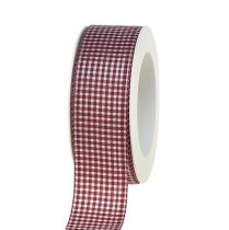 Cadeaulint sierlint geruit rood wit 40mm 20m