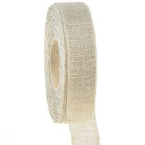 Decoratief lint naturel beige linnen lint 25mm 20m