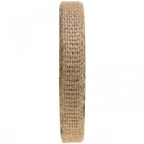 Decoratielint jute roze, naturel 12mm jute lint om te decoreren 10m