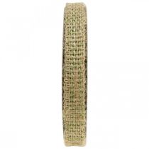 Sierlint jute groen, natuur 12mm Kleurrijk jute lint jute decoratie 10m
