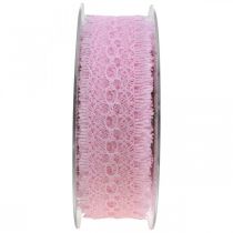 Artikel Kant Lint Cadeau Decor Bruiloft Tafeldecoratie Roze W35mm L20m