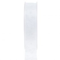 Organza lint vlinder wit 25mm 20m