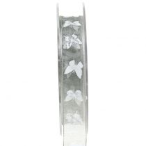 Organza lint vlinder grijs 15mm 20m