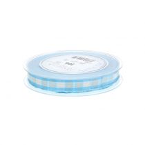 Artikel Decoratief ruitjeslint met draadrand blauw 15mm L20m