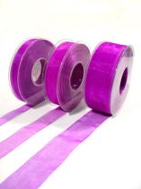 Organza lint met zelfkant 50m medium paars