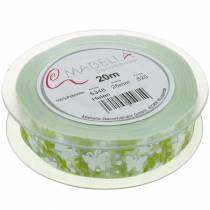 Artikel Decoratief lint met vlinders 25mm groen organzalint cadeaulint 20m