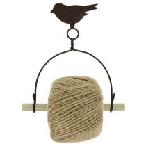 Artikel Bandhouder vogel om op te hangen met jute H19cm