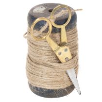 Artikel Lintrol van jute met schaar Ø5cm H8cm 2 stuks