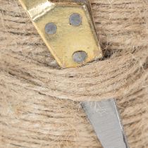 Artikel Lintrol van jute met schaar Ø5cm H8cm 2 stuks