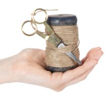 Artikel Lintrol van jute met schaar Ø5cm H8cm 2 stuks