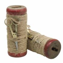 Artikel Garenspoel met sierschaar Ø6,5cm H15cm 2st vintage stijl