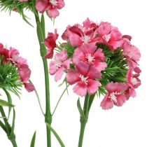 Sweet William kunstbloemen roze anjers 55cm bundel van 3st