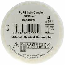 Artikel PURE Nature Safe Candle stompkaars stearine, koolzaadwas 90/60mm wit 1 st