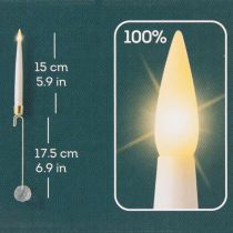 Artikel Boomkaarsen LED-stokkaarsen met kristalgeel licht 31cm 10 stuks