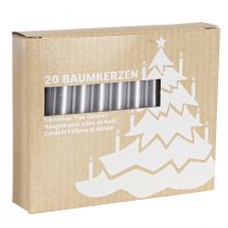 Artikel Boomkaarsen Kerstboomkaarsen zilver 13x105mm 20 st