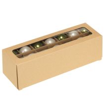 Artikel Kerstballen mini glas groen zilver 4 cm 24 stuks