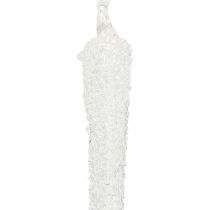 Artikel Kerstboomdecoratie ijspegel glasdecoratie om op te hangen 19cm 3 stuks